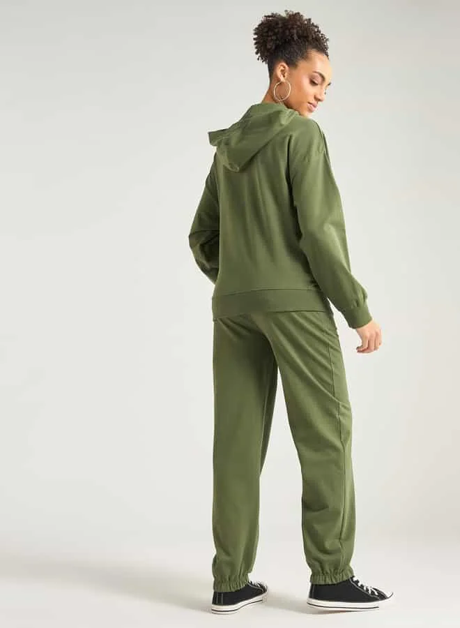 Splash FAV Kangaroo Pocket Detail Zip Through Hoodie and Joggers Set