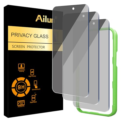 Ailun 3 Pack Privacy Screen Protector for iPhone 16 Pro [6.3 inch], Anti Spy Private Tempered Glass Anti-Scratch Case Friendly - Image 1
