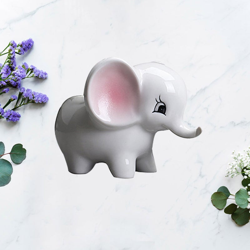 🌱 وعاء نباتات صغير بتصميم فيل خزفي لطيف للنباتات العصارية للمنزل والمكتب حجم صغير وكبير - Image 3