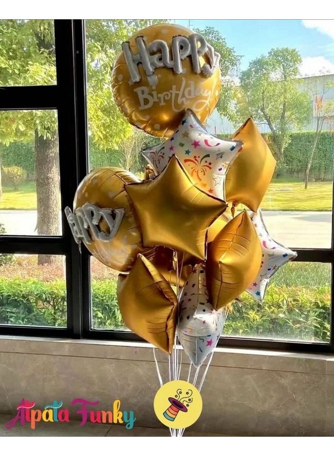 Atpata Funky 3D Happy Birthday Foil Balloons Bouquet (Gold) (Foil-3DHBD) - Image 4