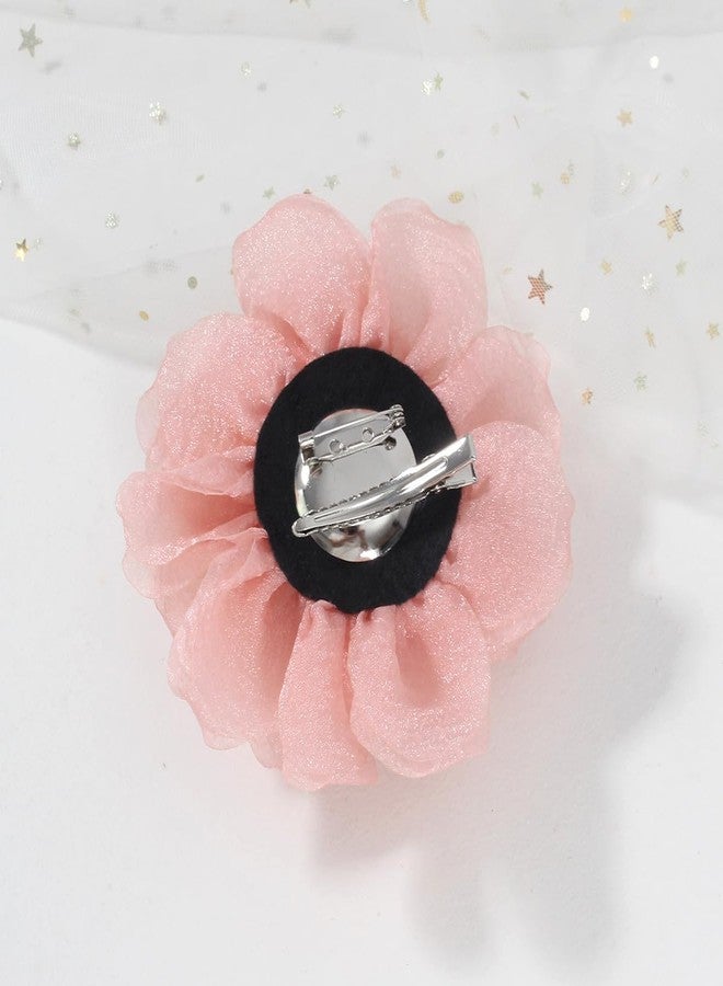 Merdia Rose Flower Brooches and Clips for Women | Salmon Hair Clips & Pins, 4.3 Inches - Image 3