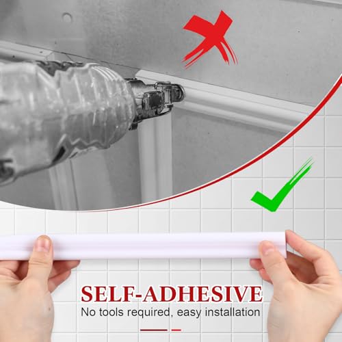 Innconee 65.6ft Peel and Stick Molding Chair Rail Panel Flexible Crown Molding Trim Self Adhesive Panel Moulding Decor Lines for Wall Door Cabinet Frame Mirror Window Border(1.25 Inch X 65.6 ft,White) - Image 4
