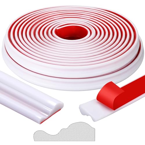 Innconee 65.6ft Peel and Stick Molding Chair Rail Panel Flexible Crown Molding Trim Self Adhesive Panel Moulding Decor Lines for Wall Door Cabinet Frame Mirror Window Border(1.25 Inch X 65.6 ft,White) - Image 1