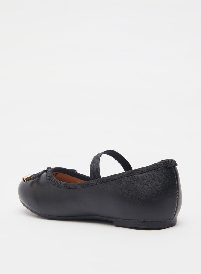 JUNIORS Girls Round Toe Ballerina Shoes with Elastic Strap Detail with Cushioning - Image 3