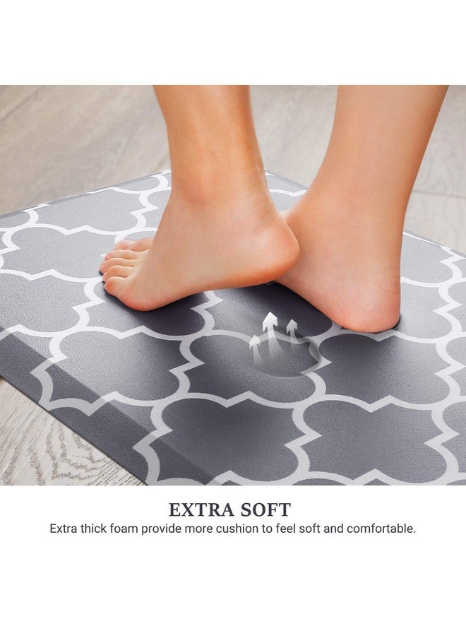 WiseLifeNaturals WISELIFE Kitchen Mat and Rugs Cushioned Anti-Fatigue,17.3"x 28",Non Slip Waterproof Ergonomic Comfort Mat for Kitchen, Floor Home, Office, Sink, Laundry, Grey - Image 3