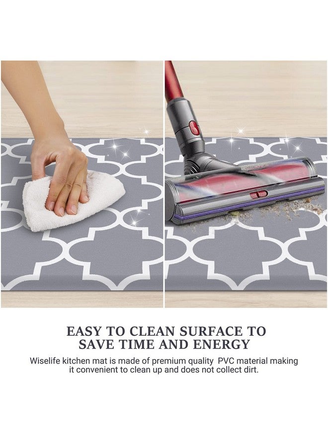 WiseLifeNaturals WISELIFE Kitchen Mat and Rugs Cushioned Anti-Fatigue,17.3"x 28",Non Slip Waterproof Ergonomic Comfort Mat for Kitchen, Floor Home, Office, Sink, Laundry, Grey - Image 5