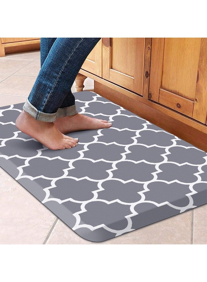 WiseLifeNaturals WISELIFE Kitchen Mat and Rugs Cushioned Anti-Fatigue,17.3"x 28",Non Slip Waterproof Ergonomic Comfort Mat for Kitchen, Floor Home, Office, Sink, Laundry, Grey - Image 1