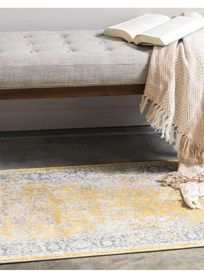 Unique Loom Baracoa Collection Area Rug Prado (2' 2" X 8' Runner Yellow Ivory) - Image 4