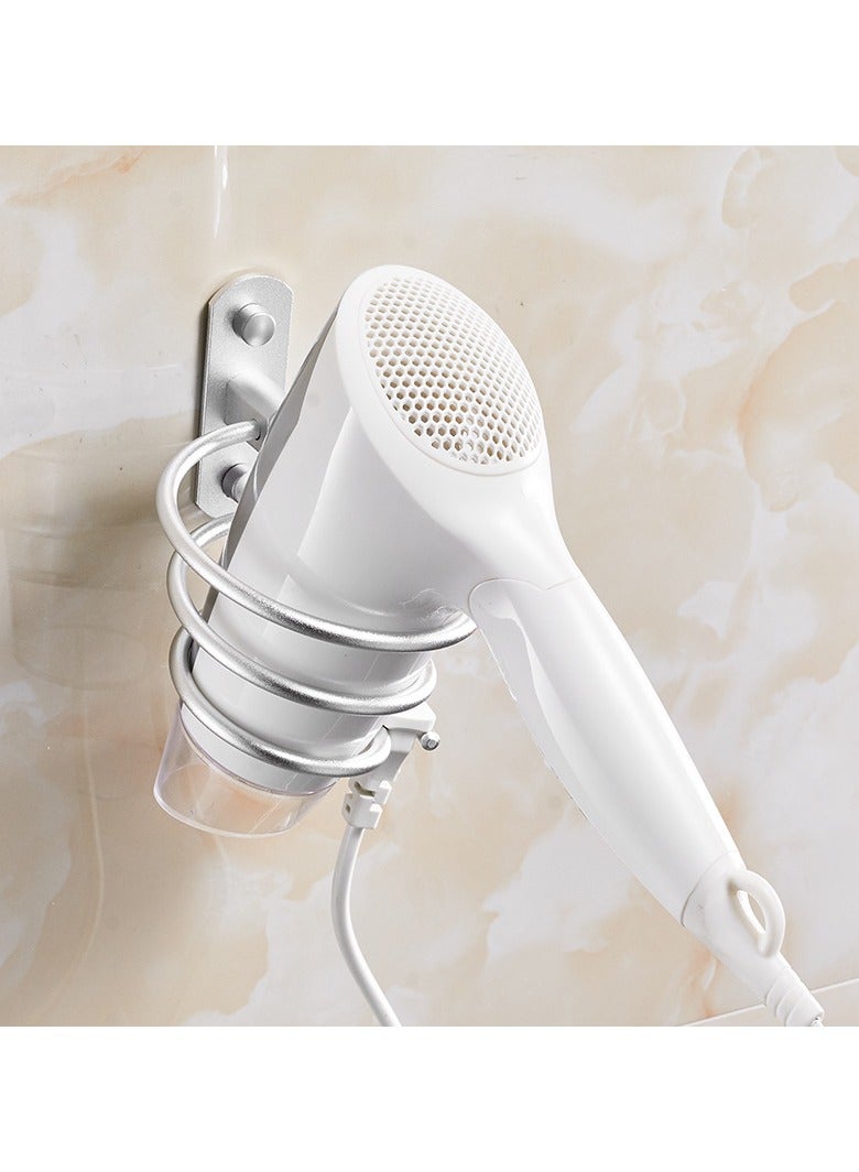 Loquat Space Aluminum No-Punch Hair Dryer Rack Bathroom Shelf (Bright Sand)