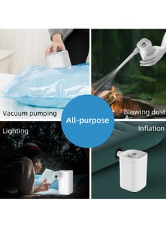 AirYoung مضخة هواء محمولة للنفخ 4000 مللي أمبير في الساعة مضخة مرتبة هوائية صغيرة LED ضوء USB قابلة لإعادة الشحن للسفر مضخة هواء كهربائية لمنصات التخييم وعوامات السباحة وحلقات السباحة وأكياس مكنسة للسفر  - Image 4