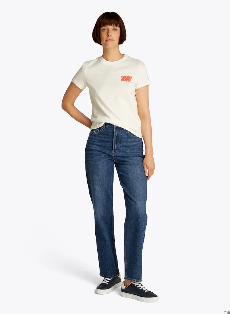 High Rise Slim Straight Jeans