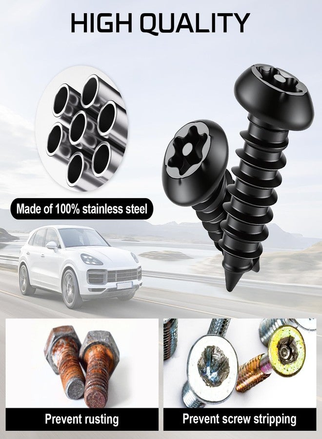 LivTee Anti Theft License Plate Screws Set for Securing Frames and Covers, License Plate Bolts, M6 (1/4") Tamper Proof Screws, Caps Cover for Front Rear Frame Holder Mounting (Black-4PCS) - Image 4
