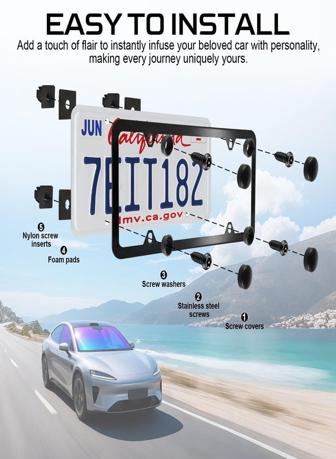 LivTee Anti Theft License Plate Screws Set for Securing Frames and Covers, License Plate Bolts, M6 (1/4") Tamper Proof Screws, Caps Cover for Front Rear Frame Holder Mounting (Black-4PCS) - Image 5