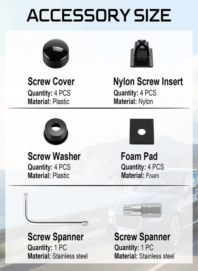 LivTee Anti Theft License Plate Screws Set for Securing Frames and Covers, License Plate Bolts, M6 (1/4") Tamper Proof Screws, Caps Cover for Front Rear Frame Holder Mounting (Black-4PCS) - Image 3