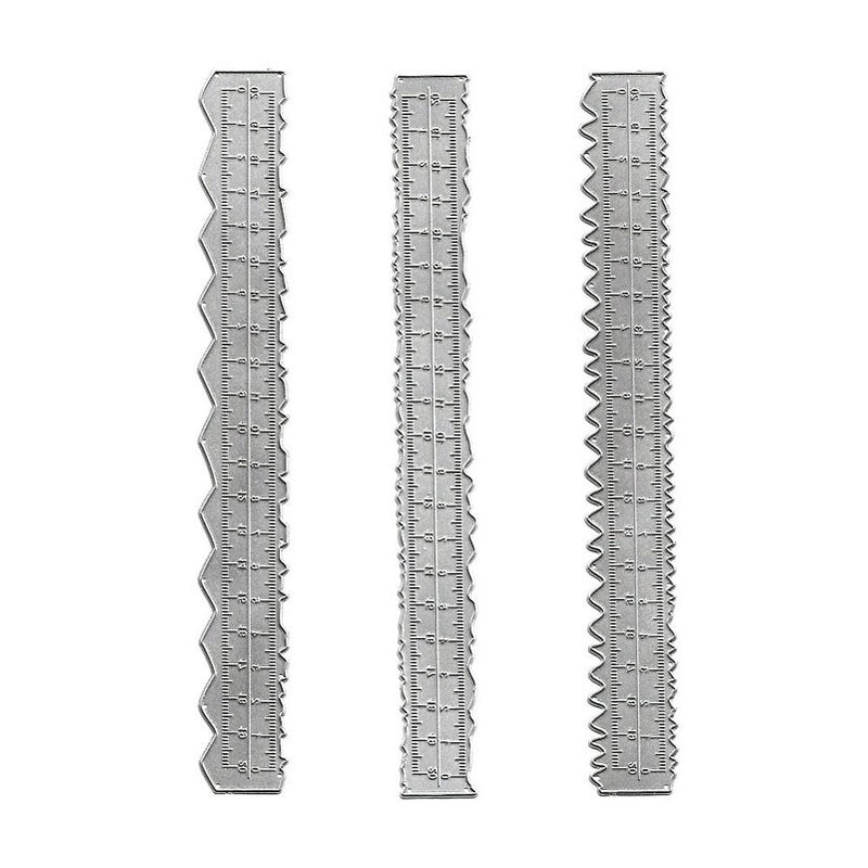 LGEGE Irregular Deckle Edge Ruler 3 Pcs Sets 87 inch Paper Tearing Ruler for Cutting Paper to Wavy Line Jagged Decorative Edges for Scrapbooking Dcor