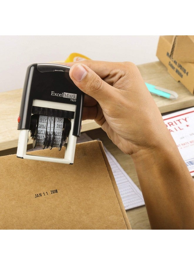ExcelMark 7820 Self-Inking Rubber Date Stamp - Great For Shipping, Receiving, Expiration And Due Dates (Black Ink) - Image 4