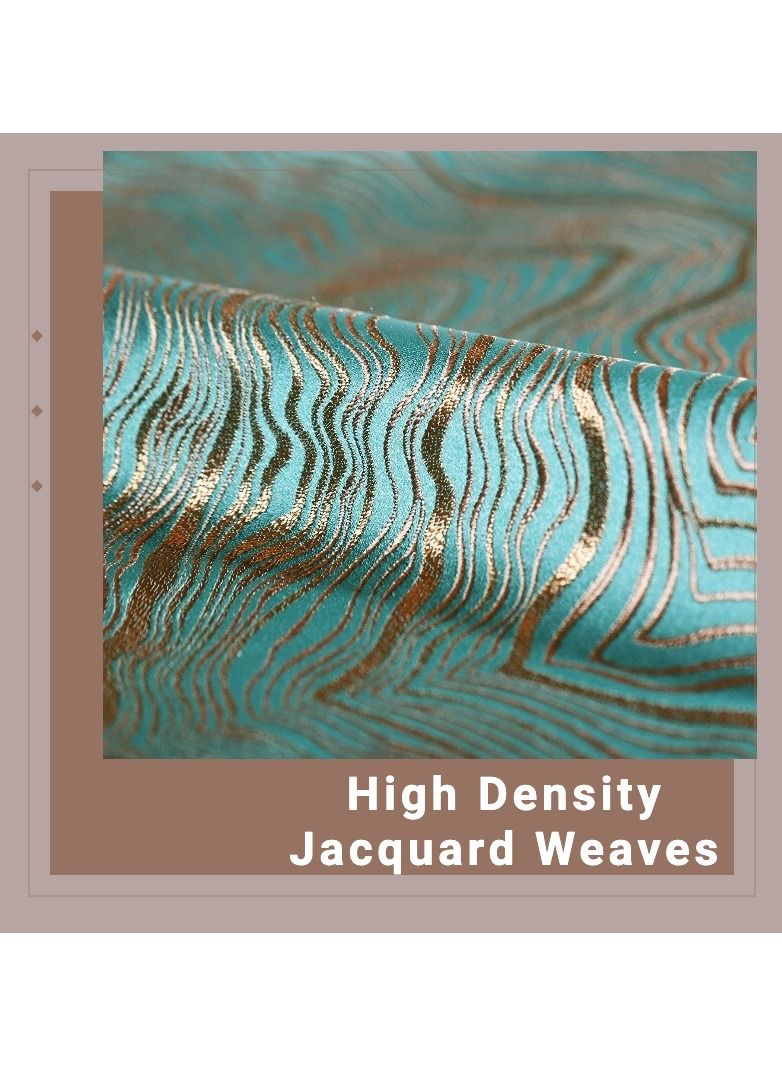 ميستي بلو مجموعة من قطعتين من أغطية الوسادة الفاخرة عالية الكثافة من الجاكار مقاس 18x18 بوصة ، وسائد زينة منزلية على الوجهين بنمط مزدوج ، مجموعة من أغطية الوسائد ، جراب وسادة مربع 45x45 سم لأريكة الأريكة (أخضر) - Image 3