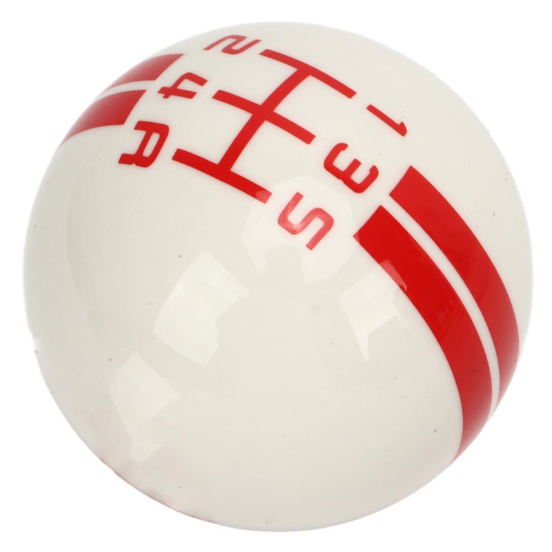 5 Speed Gear Shift Knob Resin Material Ergonomic Design For Mustang 1967 2018 White Red Quickly Identify Gear And Shift Smoothly With 3 Adapters - Image 2