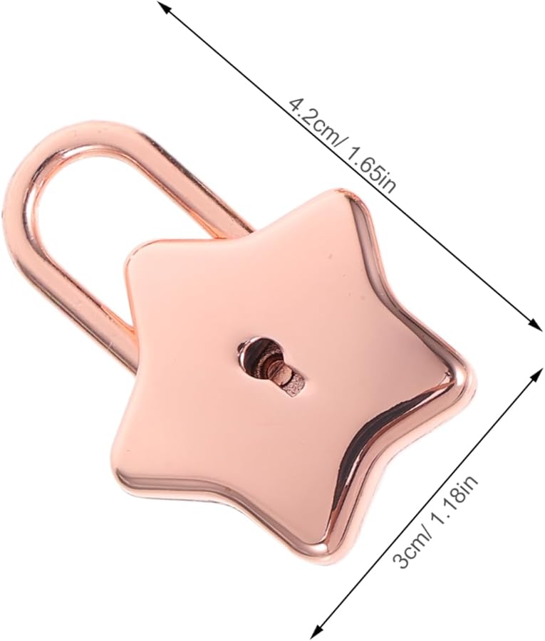 Tehaux Star Shape Mini Padlock For Notebook Diary DIY Decor Suitcase Locker - Image 3