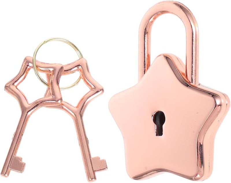 Tehaux Star Shape Mini Padlock For Notebook Diary DIY Decor Suitcase Locker - Image 1