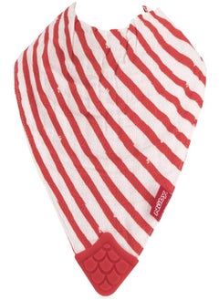 Nuby Nuby Reversible 100% Natural Cotton Muslin 3 Piece Teething Bib, Grey/Red/Blue, Arrows/Red Stripes/Elephants  - Image 5