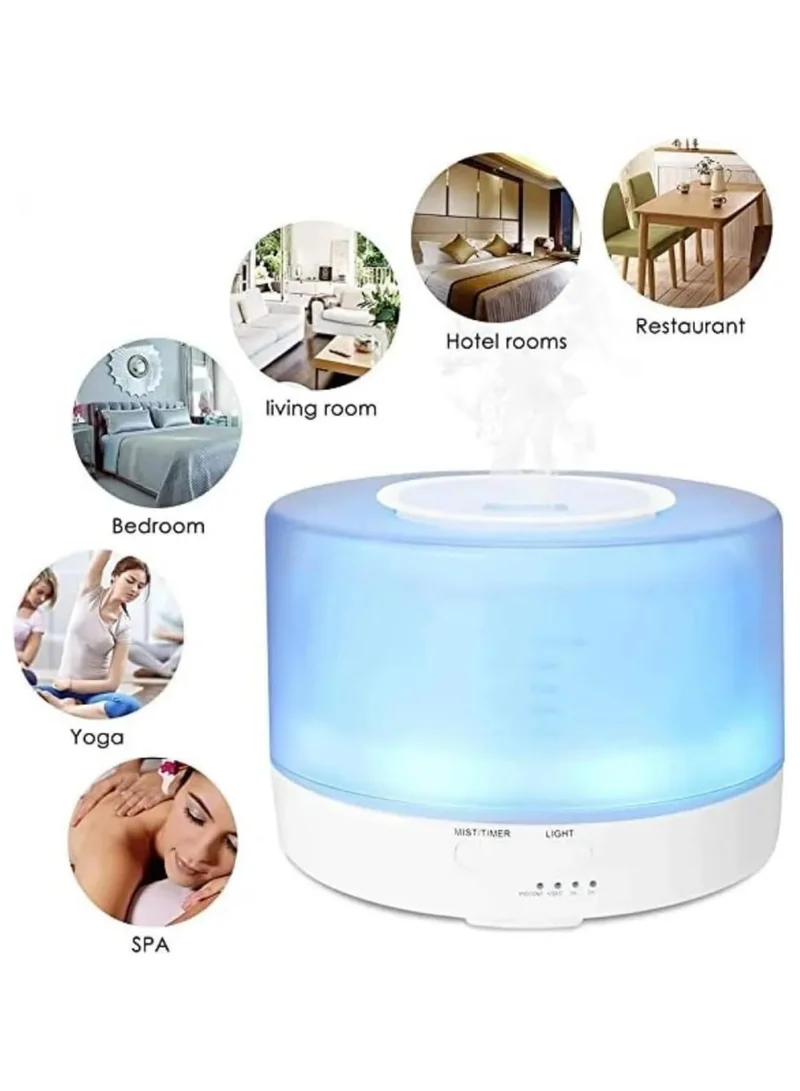 Cuisine Art Cuisine Art Essential Oil Aroma Diffuser 700ml, Upgraded Aromatherapy Diffuser with 4 Timer and 7 Color Lights, Cool Mist Humidifier with Auto Shut-off Function