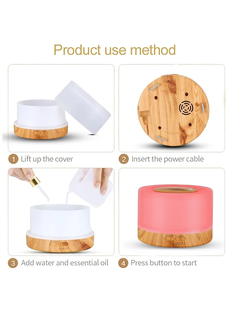 Cuisine Art Cuisine Art Essential Oil Aroma Diffuser 700ml, Upgraded Aromatherapy Diffuser with 4 Timer and 7 Color Lights, Cool Mist Humidifier with Auto Shut-off Function