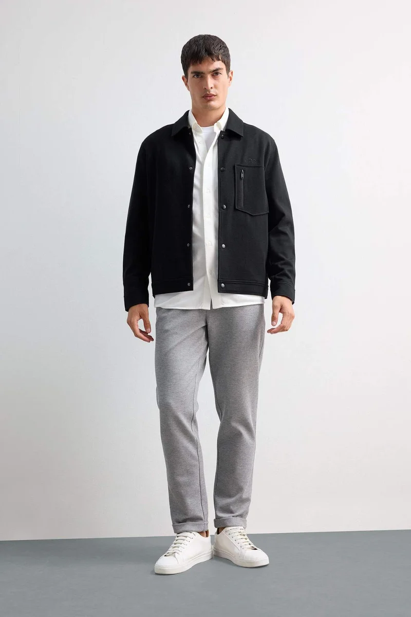 Jogger Fit Stretch Fabric Double Leg Trousers