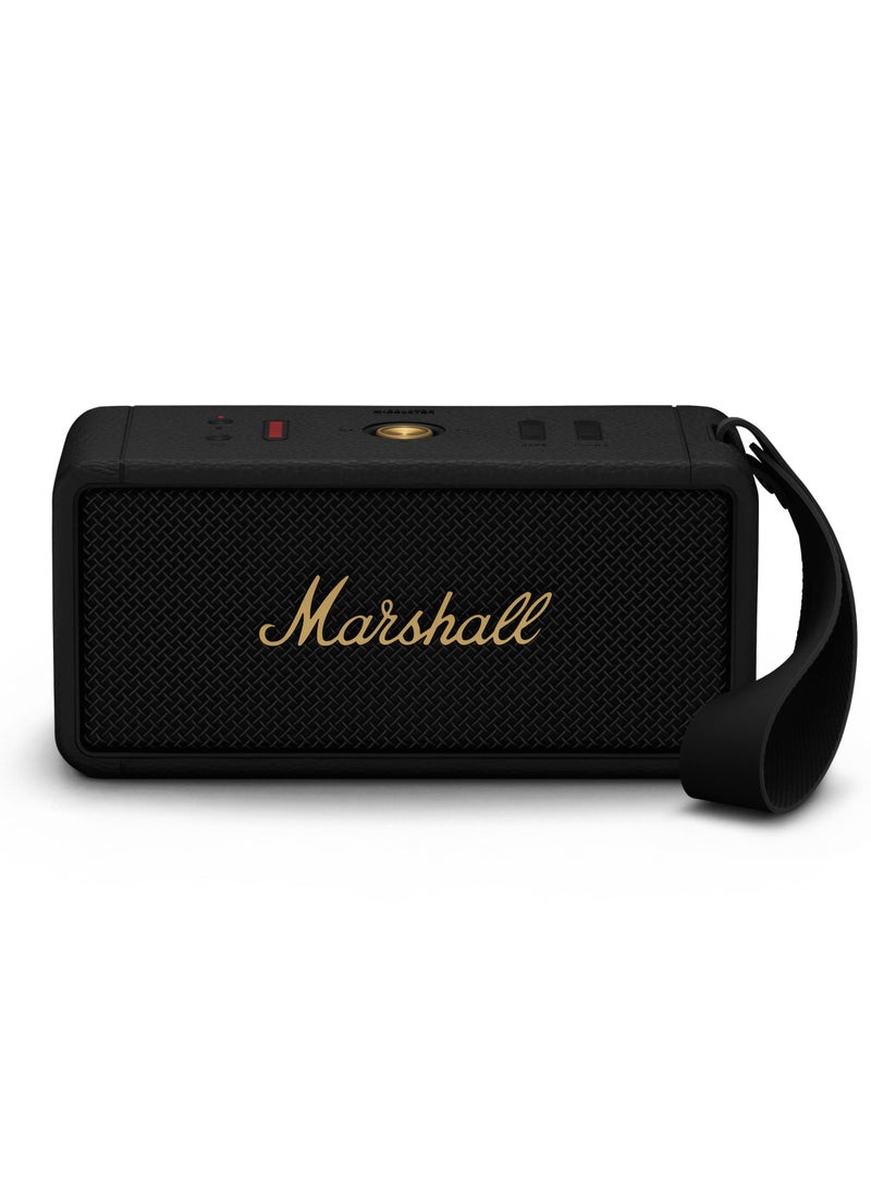 Marshall - Marshall Middleton Portable Bluetooth Speaker, Black and Brass - Image 1