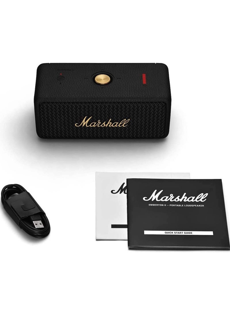 Marshall - Marshall Middleton Portable Bluetooth Speaker, Black and Brass - Image 1