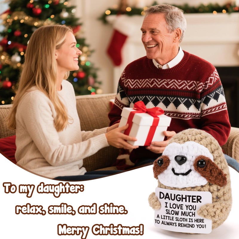 Mbl Birthday Gifts For Daughter From Mom - To My Daughters Day  Funny Cute Crochet Sloth For Thanksgiving Friendsgiving Christmas Stocking Stuffers Xmas Graduation Back To School Gifts From Mother Dad - Image 5