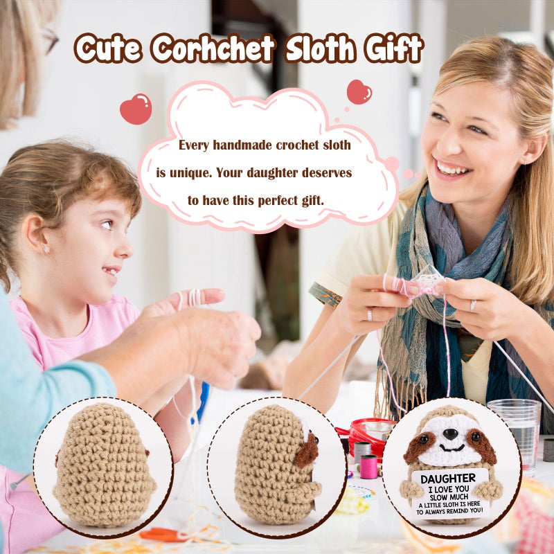 Mbl Birthday Gifts For Daughter From Mom - To My Daughters Day  Funny Cute Crochet Sloth For Thanksgiving Friendsgiving Christmas Stocking Stuffers Xmas Graduation Back To School Gifts From Mother Dad - Image 3