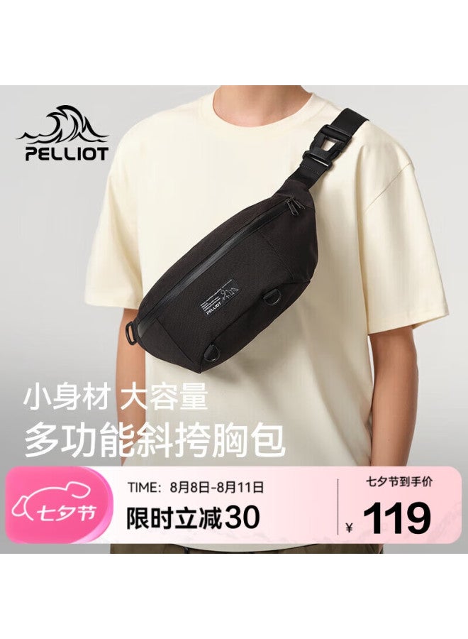Pelliot Outdoor Sports Waist Pack, Uni Cycling Shoulder Crossbody Backpack, Running Multifunctional Chest Bag, 16402611 Black - Image 1