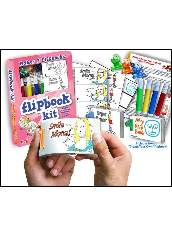 Fliptomania - Make Your Own Flipbook Kit: Fine Art: Mona Lisa And Degas Dancer Paper Stop Motion Animation Kit : Creative Flip Book Kit For Kids 612 And Creative Animation Artists - Image 1