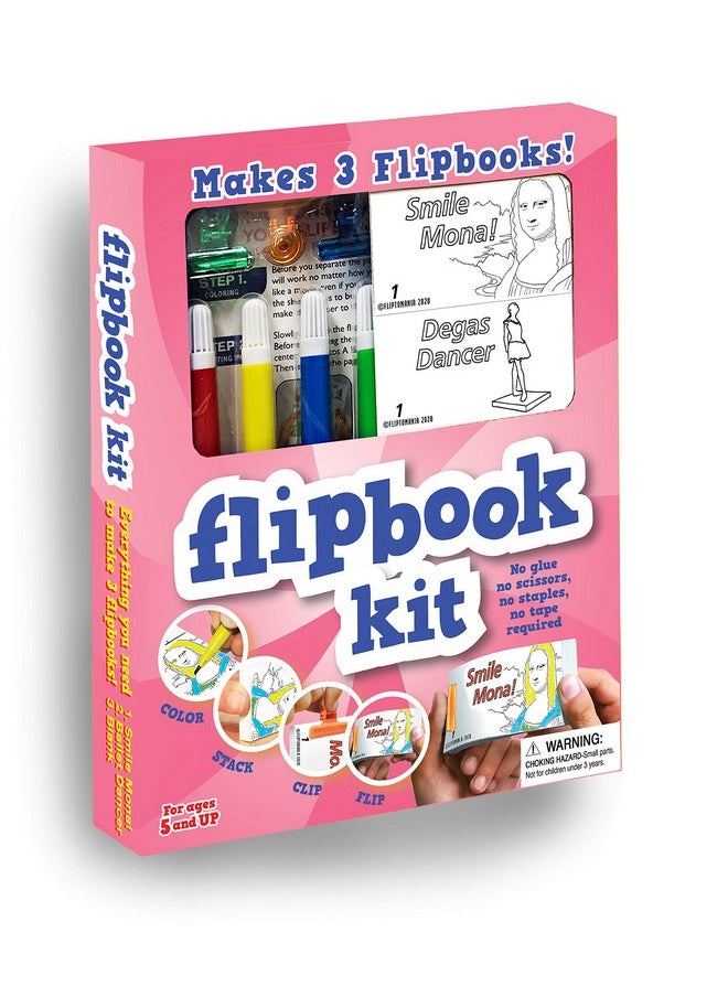 Fliptomania - Make Your Own Flipbook Kit: Fine Art: Mona Lisa And Degas Dancer Paper Stop Motion Animation Kit : Creative Flip Book Kit For Kids 612 And Creative Animation Artists - Image 1