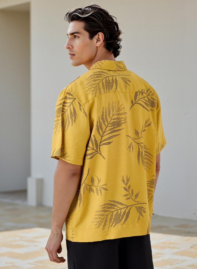 ايكونيك قميص بطبعة أوراق أيقونية شاملة - Image 3