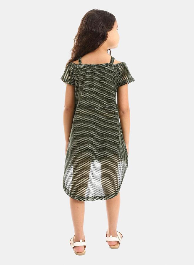 Kady Girls Off Shoulders Slip On Dress, olive, 10 EU- Regular - Image 3