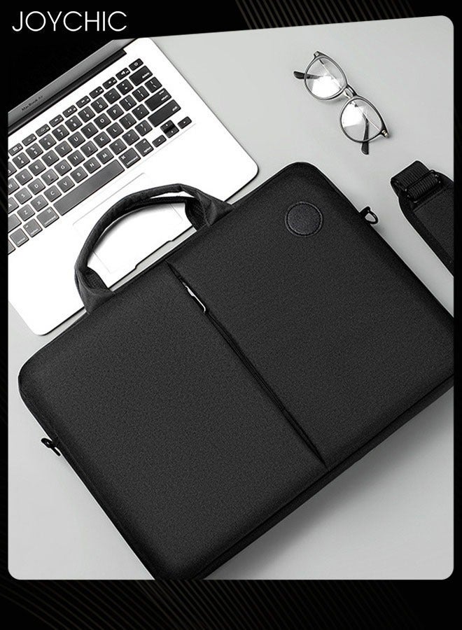 NIBEMINENT 360° Protective Laptop Netbook Messenger Shoulder Bag with Adjustable Straps Durable Wear-resistant Briefcase for Men Women School Work Travel Black  - Image 3