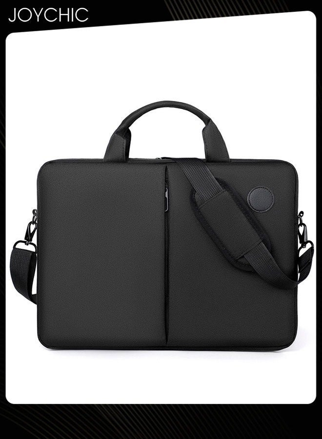 NIBEMINENT 360° Protective Laptop Netbook Messenger Shoulder Bag with Adjustable Straps Durable Wear-resistant Briefcase for Men Women School Work Travel Black  - Image 5