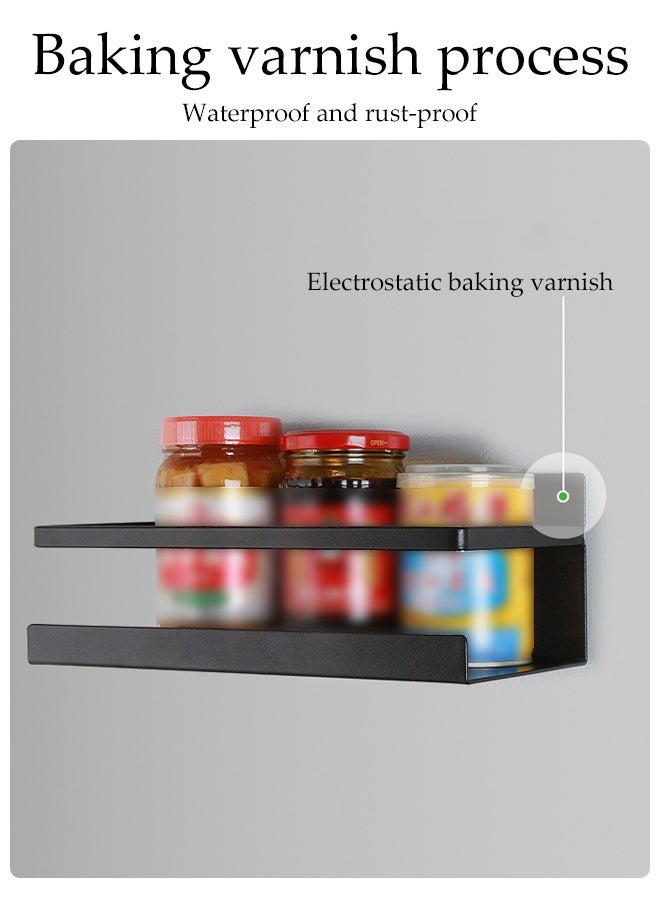 DUNISO 2pcs Magnetic Spice Rack Wall Mounted Kitchen Spice Hanging Storage Shelves with Hooks Seasoning Organizer Storage Stand Spice Racks Multi-Purpose Suitable for Kitchens,Restaurants and Bars 40cm - Image 3
