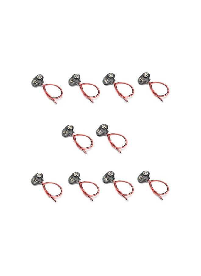 The Bros - 9V Battery Connector Clip with Lead Cord and Wires Holder – Secure Power Transfer for Electronics for a wide range of electronic projects, experiments, and DIY applications (10 PCS) - Image 1
