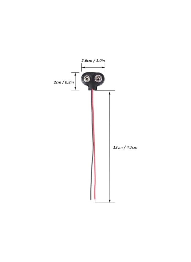 The Bros - 9V Battery Connector Clip with Lead Cord and Wires Holder – Secure Power Transfer for Electronics for a wide range of electronic projects, experiments, and DIY applications (10 PCS) - Image 1