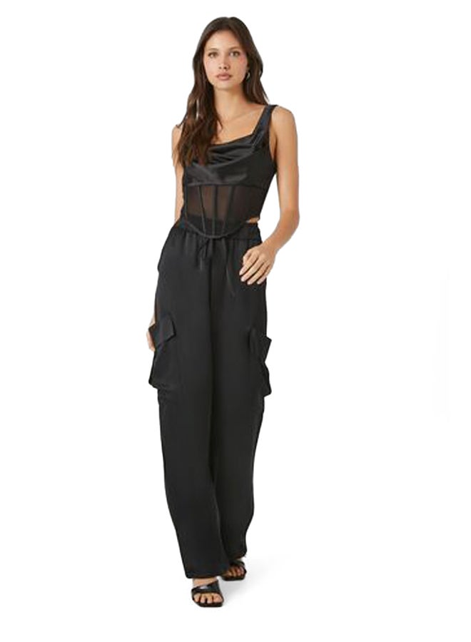 FOREVER 21 Satin Cargo Drawstring Pants - Image 5