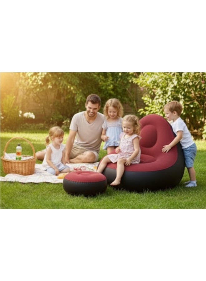 Spaceshoop Inflatable Recliner Sofa for Ultimate Relaxation Chair Footstool with Household Air Pump - Image 4