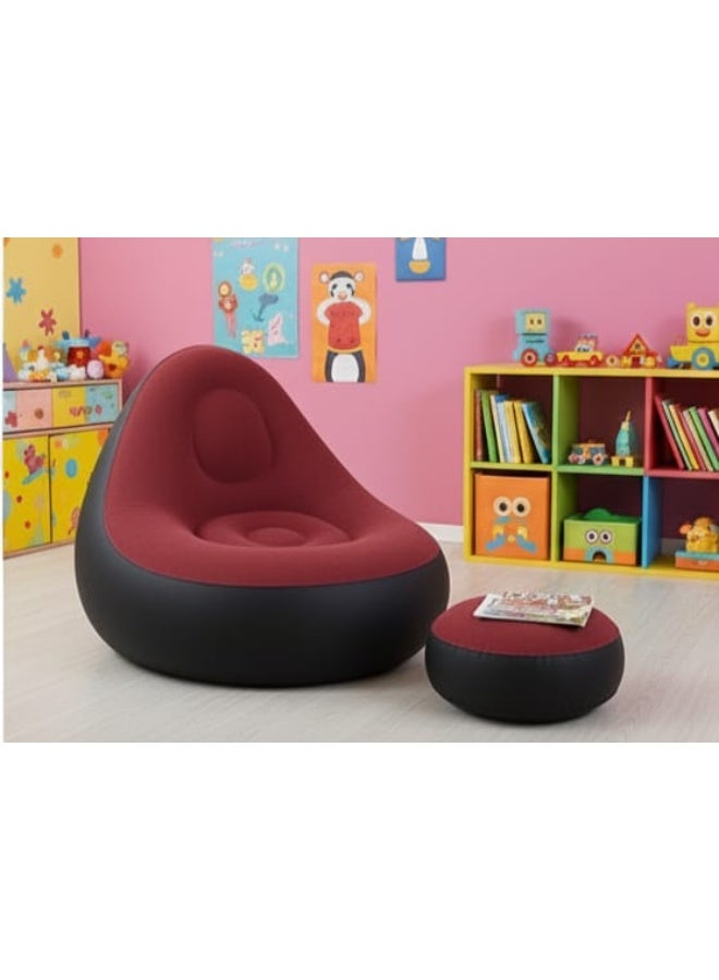 Spaceshoop Inflatable Recliner Sofa for Ultimate Relaxation Chair Footstool with Household Air Pump - Image 3