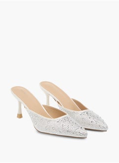 Flora Bella By Shoexpress Womens Metallic Crystal Sandals With Slip On Closure Ramadan Collection  - Image 2