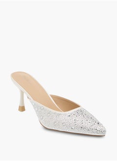 Flora Bella By Shoexpress Womens Metallic Crystal Sandals With Slip On Closure Ramadan Collection  - Image 1