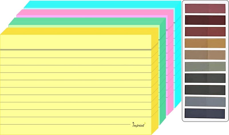 Imprint Index Cards 4x6 Ruled, Assorted Pastel Colored, 100 Sheets with 1 Pack of 200 Book Tabs - Image 3