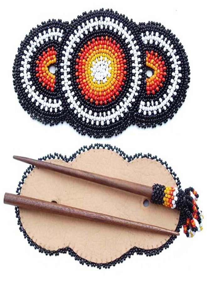 La vivia Handmade Beaded Indian Jewelery Hair barrette for Women's,Native American Style Seed Beaded Hair Band,One of a kind fashion Jewelery for women. - Image 1