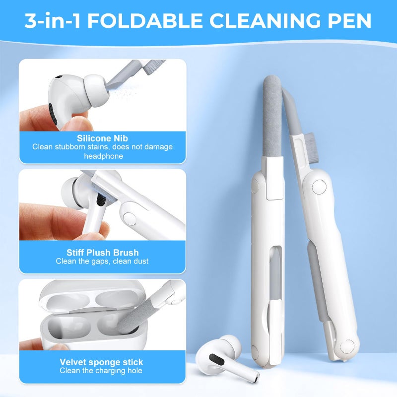 Flintronic 4 Sizes of Ear Tips Compatible with Airpods Pro 1/2, Anti-Slip Soft Silicone Airpods Pro Replacement Earbuds with Noise Reduction Hole, Cleaning Set & Storage Box (4 Pairs,XS/S/M/L) White - Image 4